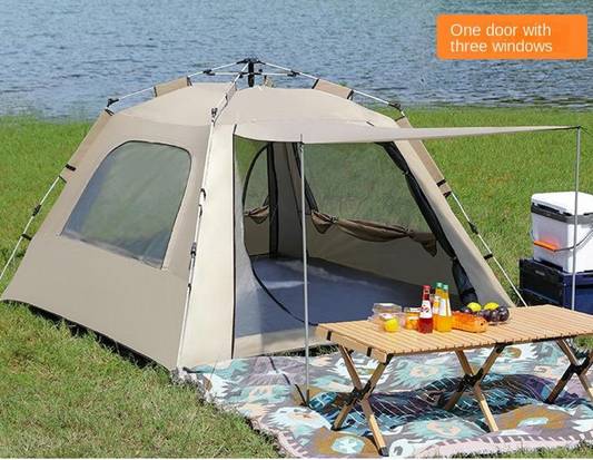 ECOTREK pop-up camping tent with one door and three windows, lightweight outdoor shelter for quick setup and ventilation.