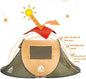 Green boat-shaped pop-up camping tent by ECOTREK, large size 260cm long, 150cm wide, and 105cm high, set up outdoors.