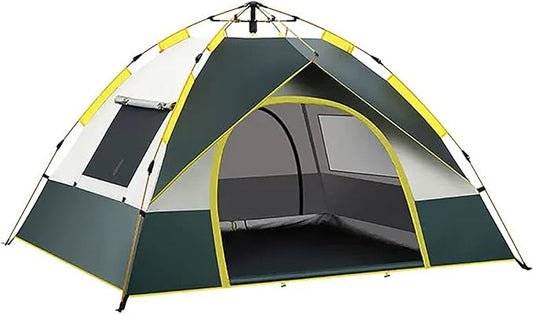 Green ECOTREK pop-up camping tent, lightweight and automatic setup, ideal for quick and easy outdoor camping adventures.