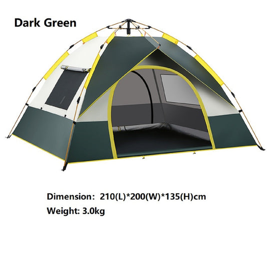 Green ECOTREK pop-up automatic camping tent, lightweight and easy to set up, suitable for outdoor camping adventures.