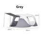 Green ECOTREK boat-shaped portable instant pop-up tent set up outdoors, showcasing its unique design and compact structure.