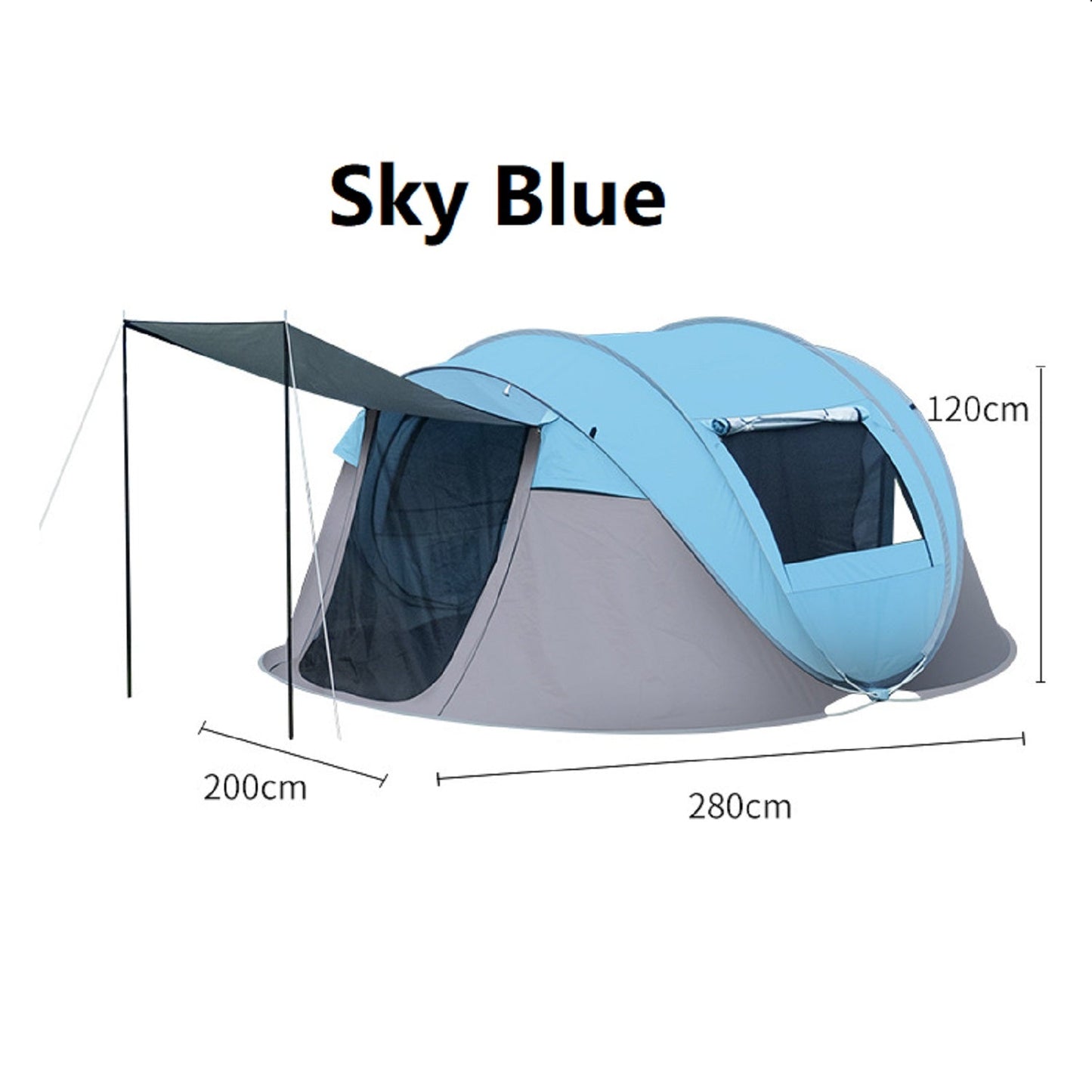Green ECOTREK portable boat-shaped tent, instant pop-up design, suitable for camping or outdoor adventures.