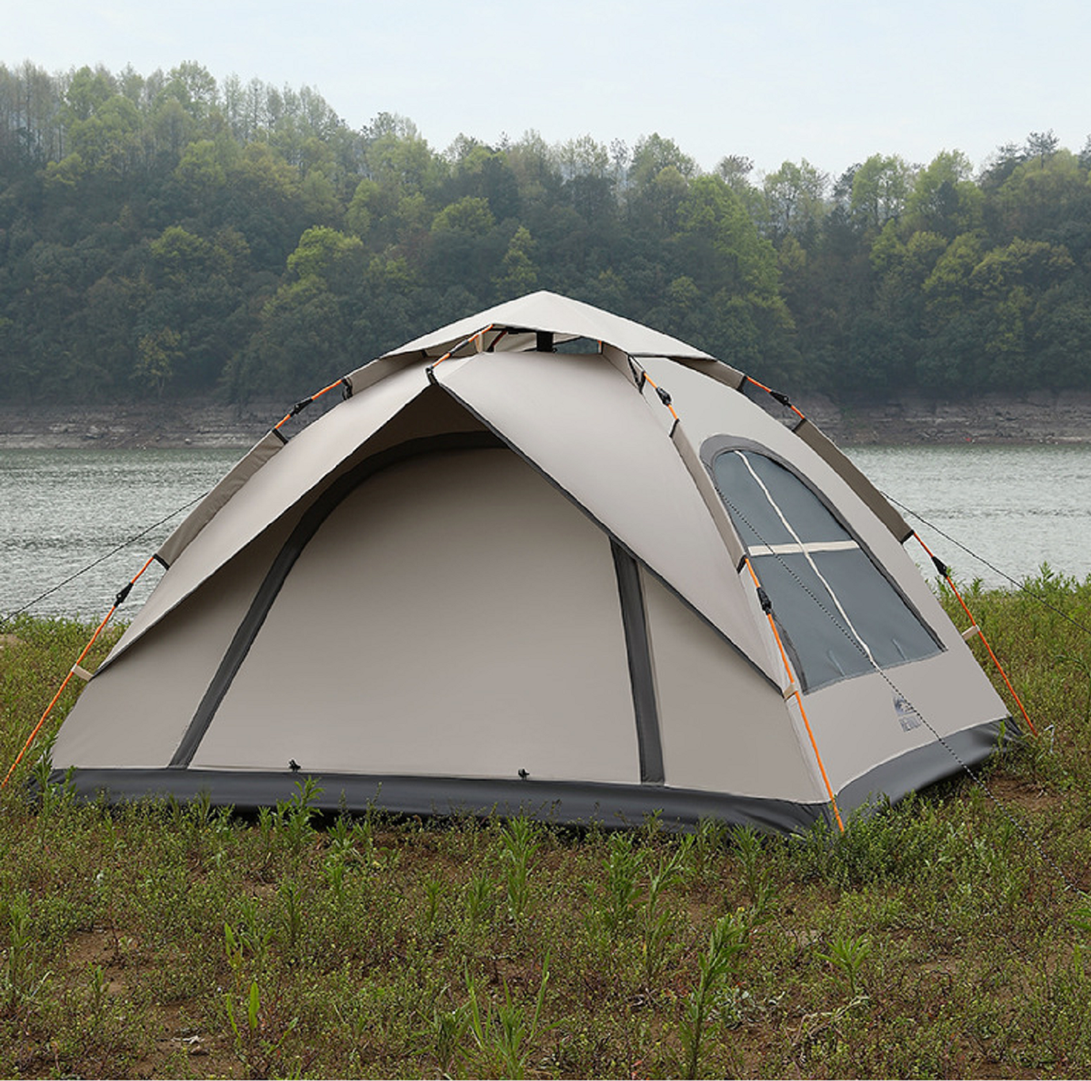 Large ECOTREK waterproof camping tent with automatic pop-up design, ideal for outdoor camping and easy setup.