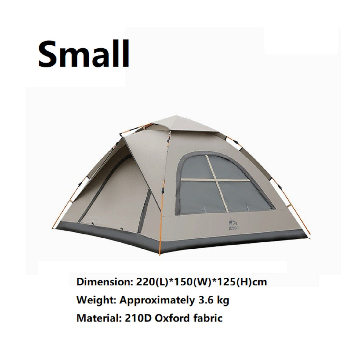 Large ECOTREK waterproof automatic pop-up camping tent set up outdoors, showcasing its durable fabric and easy assembly design.