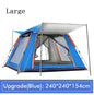 Large ECOTREK automatic pop-up camping tent set up outdoors, showcasing its spacious design and easy setup for outdoor camping.