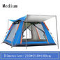 Large ECOTREK automatic pop-up camping tent set up outdoors, showcasing its spacious design and quick-assembly feature.