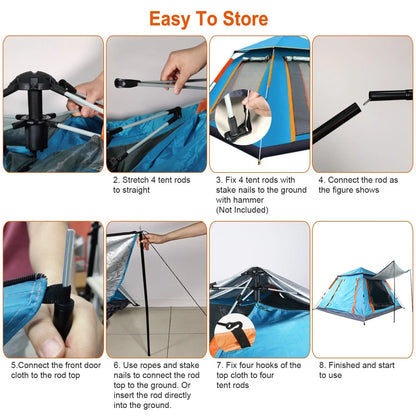 ECOTREK automatic pop-up camping tent set up outdoors, large size, lightweight and easy to assemble for camping adventures.