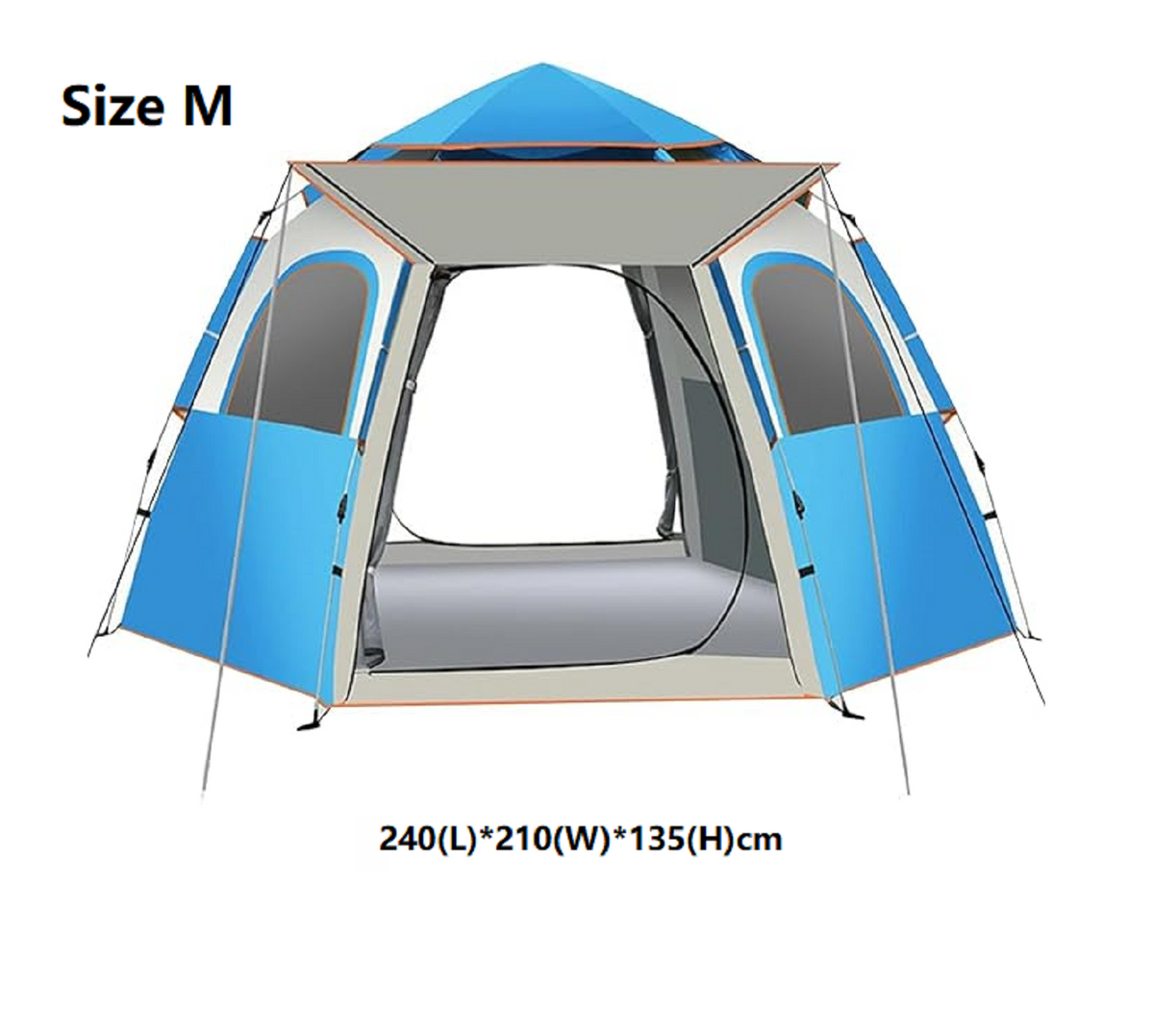 Medium green ECOTREK hexagonal camping tent with quick setup and durable design, suitable for outdoor camping adventures.