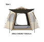 Medium green ECOTREK hexagonal camping tent with durable fabric and quick setup for outdoor camping adventures.