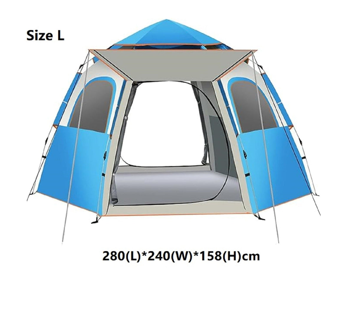 Medium green ECOTREK hexagonal camping tent with durable fabric and quick setup, suitable for outdoor camping adventures.