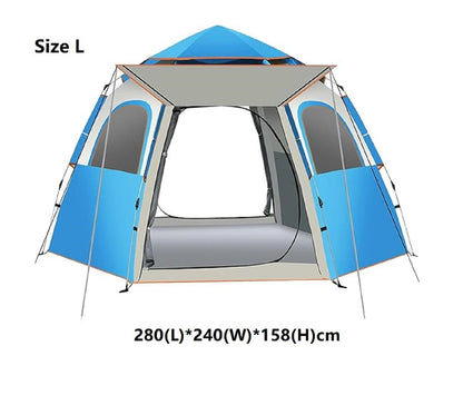 Medium green ECOTREK hexagonal camping tent with durable fabric and quick setup, suitable for outdoor camping adventures.
