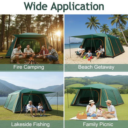ECOTREK family tent with double-layer waterproof design, available in three sizes and two colors, suitable for family camping.