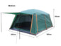 ECOTREK family tent with double-layer waterproof design in khaki, available in three sizes and two colors, suitable for outdoor camping
