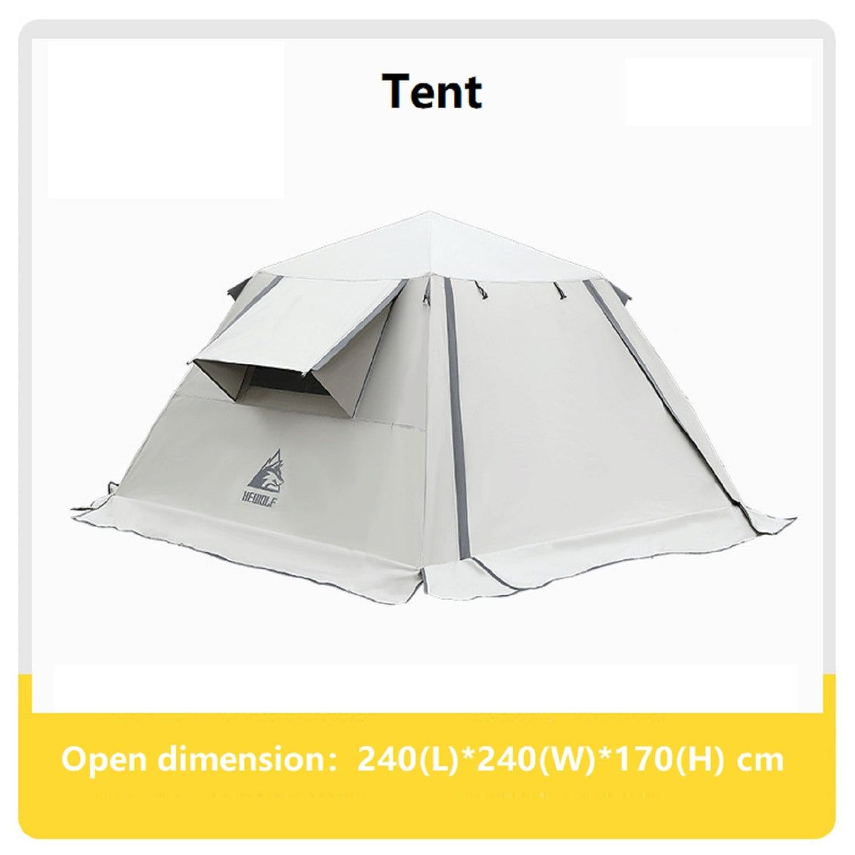 ECOTREK waterproof portable camping tent with canopy, fully automatic, white, suitable for all-season outdoor camping.