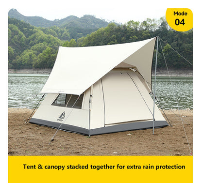 ECOTREK waterproof portable camping tent with canopy, fully automatic, suitable for all-season outdoor camping adventures.