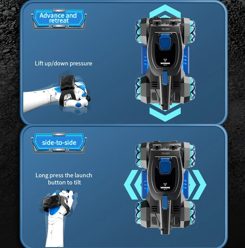 RC Tank Shoots Gesture Sensing Rc Stunt Car Light &amp; Music Water Bullet Ball dealonline.co.nz