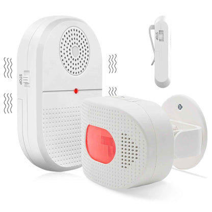 Eldertech wireless caregiver pager with motion sensor alert, compact device for caregiver notifications and safety monitoring.