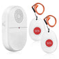 Wireless caregiver alert pagers from Eldertech with two call button pendants for easy communication in care settings.