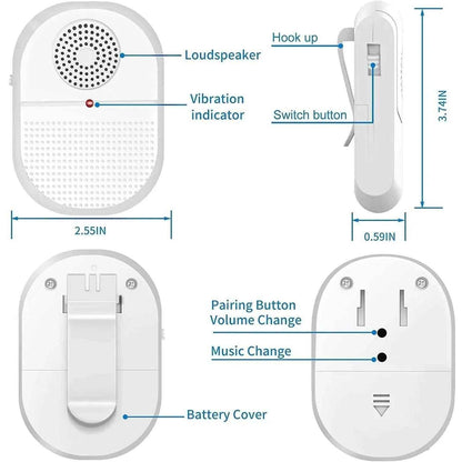 Eldertech wireless caregiver alert system with two call button pendants for easy communication and patient monitoring.