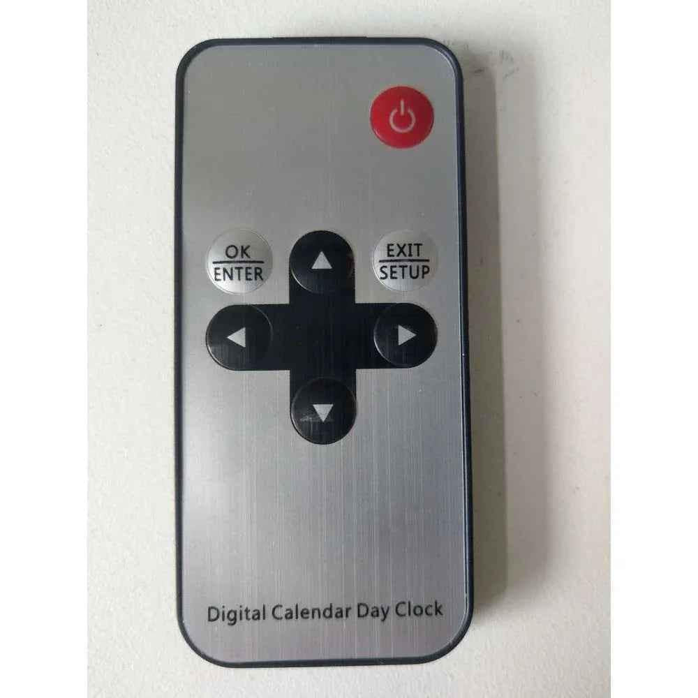 Black 8-inch digital calendar day clock by Eldertech designed for dementia and Alzheimer’s patients, showing date, day, and time.