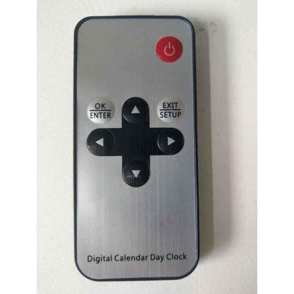 Black 8-inch digital calendar day clock by Eldertech designed for dementia and Alzheimer’s patients, showing date, day, and time.