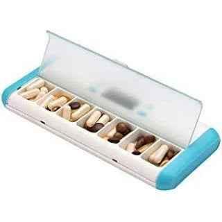 Eldertech medication reminder clock with vibration alerts and LED lights for easy medication scheduling.