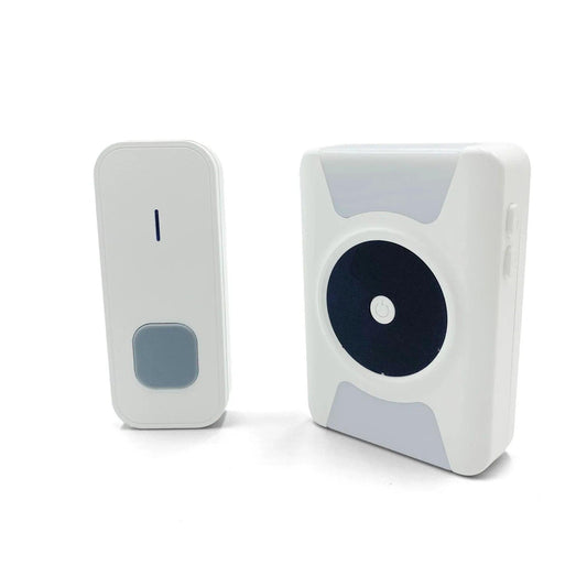 Eldertech portable vibrating doorbell with compact design and user-friendly controls, ideal for alerting visitors.
