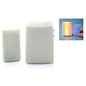 Eldertech coloured flashing lights doorbell signaling alerts, mounted on a wall, with bright, eye-catching indicator lights.