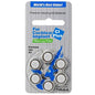 Eldertech hearing aid batteries in size 312, brown color, designed for hearing aids, shown in a close-up image.