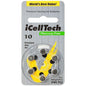 Eldertech hearing aid batteries in size 312, brown color, shown in a close-up image suitable for hearing aid device power.