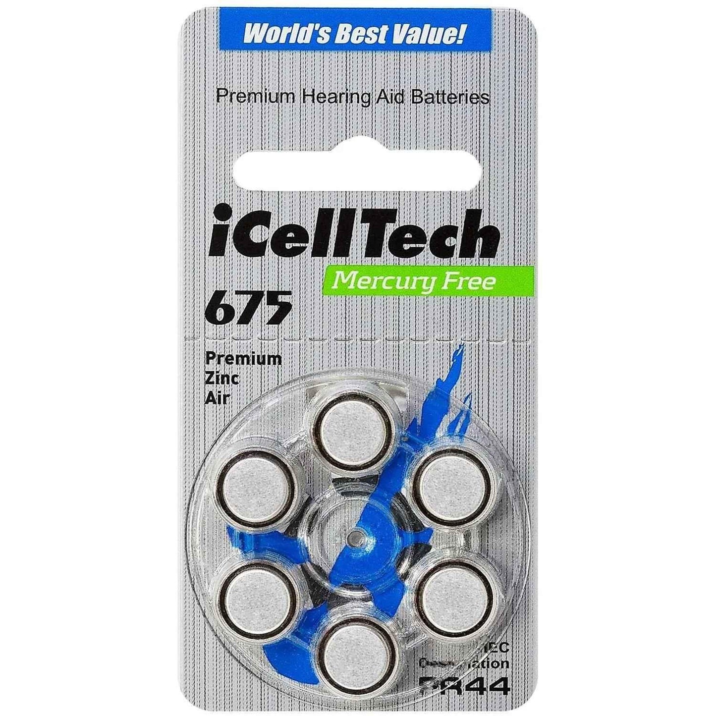 Eldertech hearing aid batteries in size 312, brown color, designed for hearing aids, shown in a neat packaging.