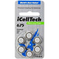 Eldertech hearing aid batteries in size 312, brown color, designed for hearing aids, shown in a neat packaging.