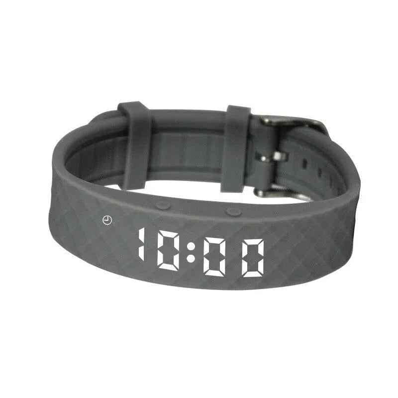 Eldertech Vibratime vibrating alarm watch for medication reminders, black with adjustable strap and 15 alarms.