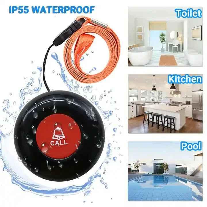 Eldertech wireless call button pager for personal medical alert devices, rechargeable and multifunctional for emergency use