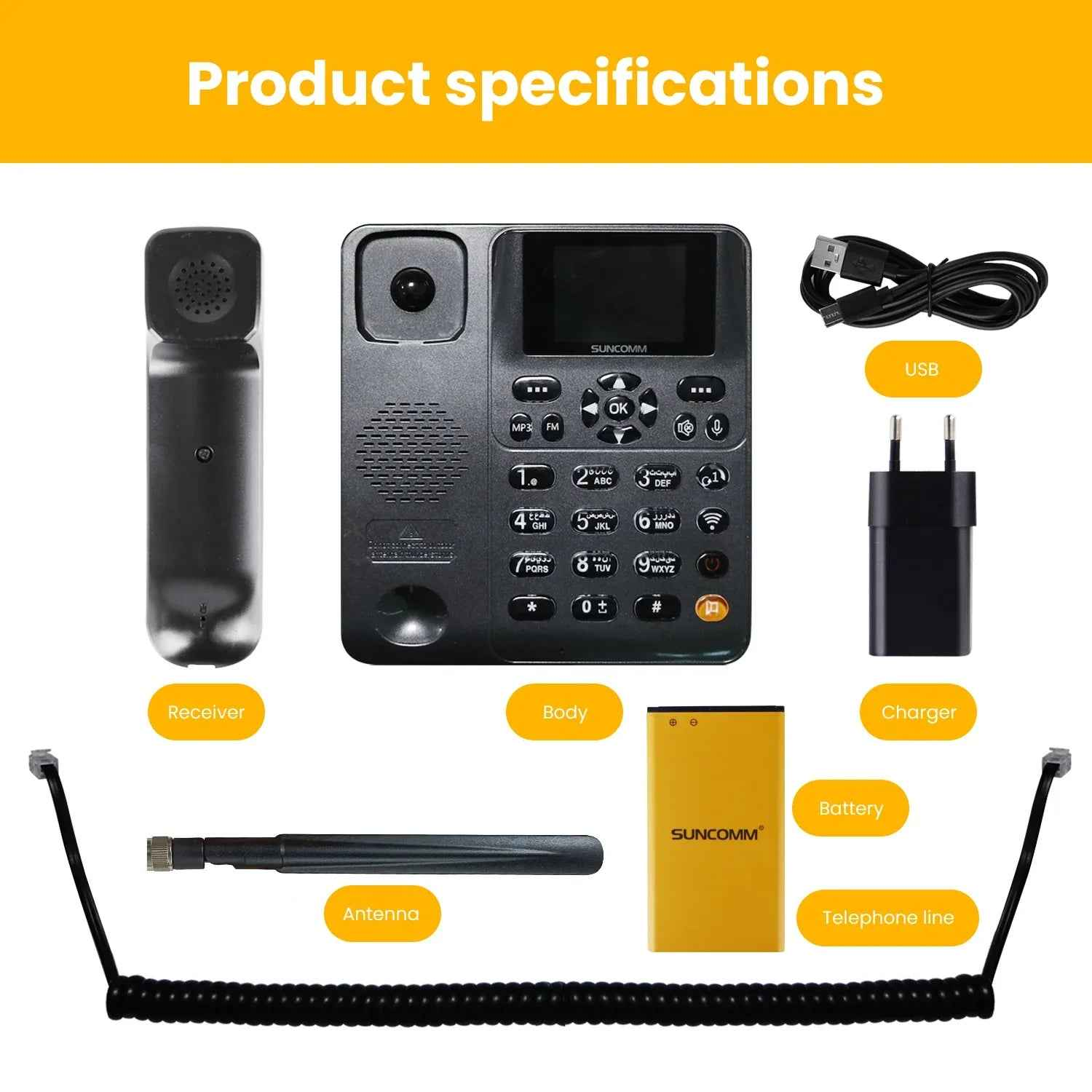 Eldertech Suncomm 4G home telephone for care homes, featuring large buttons and easy-to-use design for reliable communication.