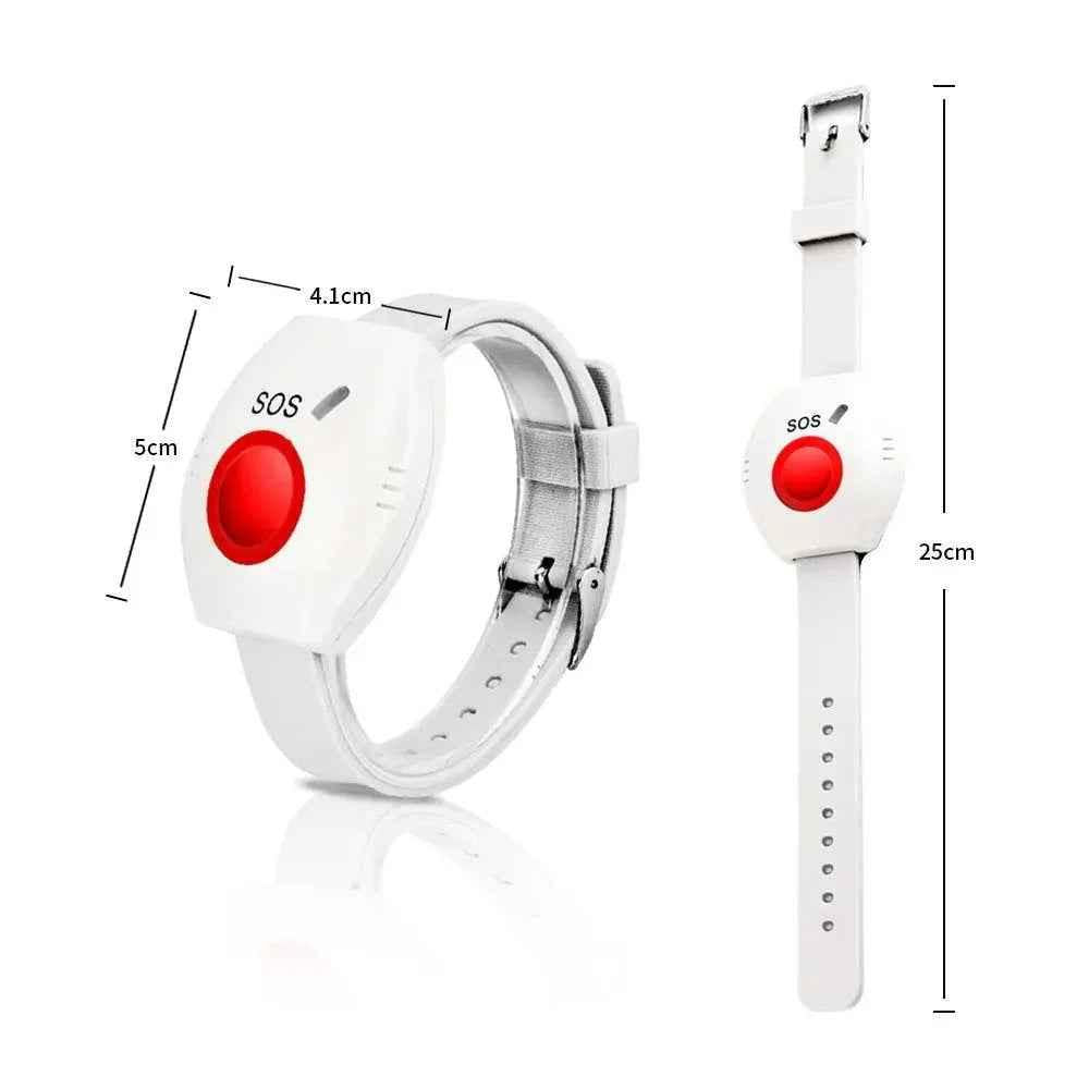 Eldertech SOS Call Button Watch, a smart watch with emergency call feature and digital display showing time and buttons.