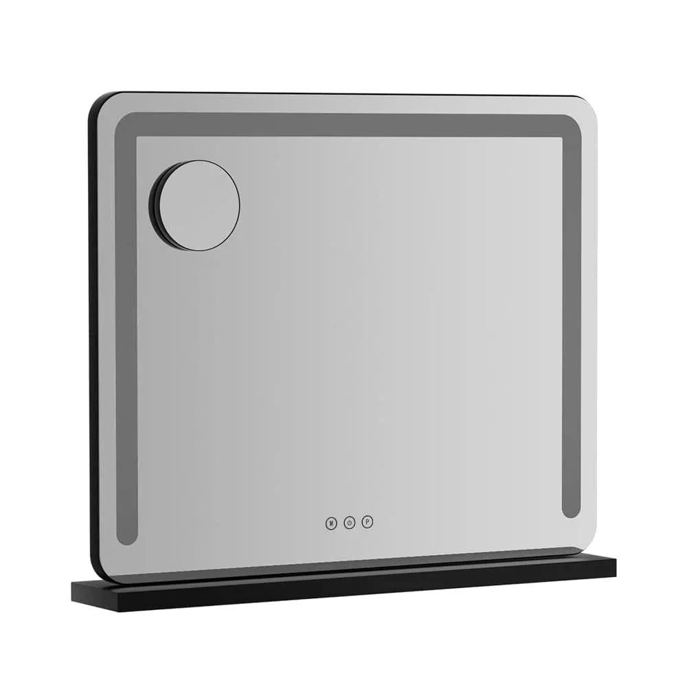 Embellir Makeup Mirror 60x50cm Hollywood Vanity with LED Light Tabletop Black.