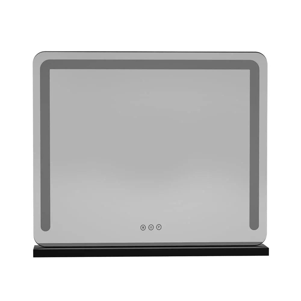 Embellir Makeup Mirror 60x50cm Hollywood Vanity with LED Light Tabletop Black.