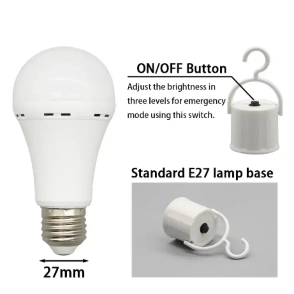 Emergency Light Bulb – Cool White, 1500mAh, 7W Habicare