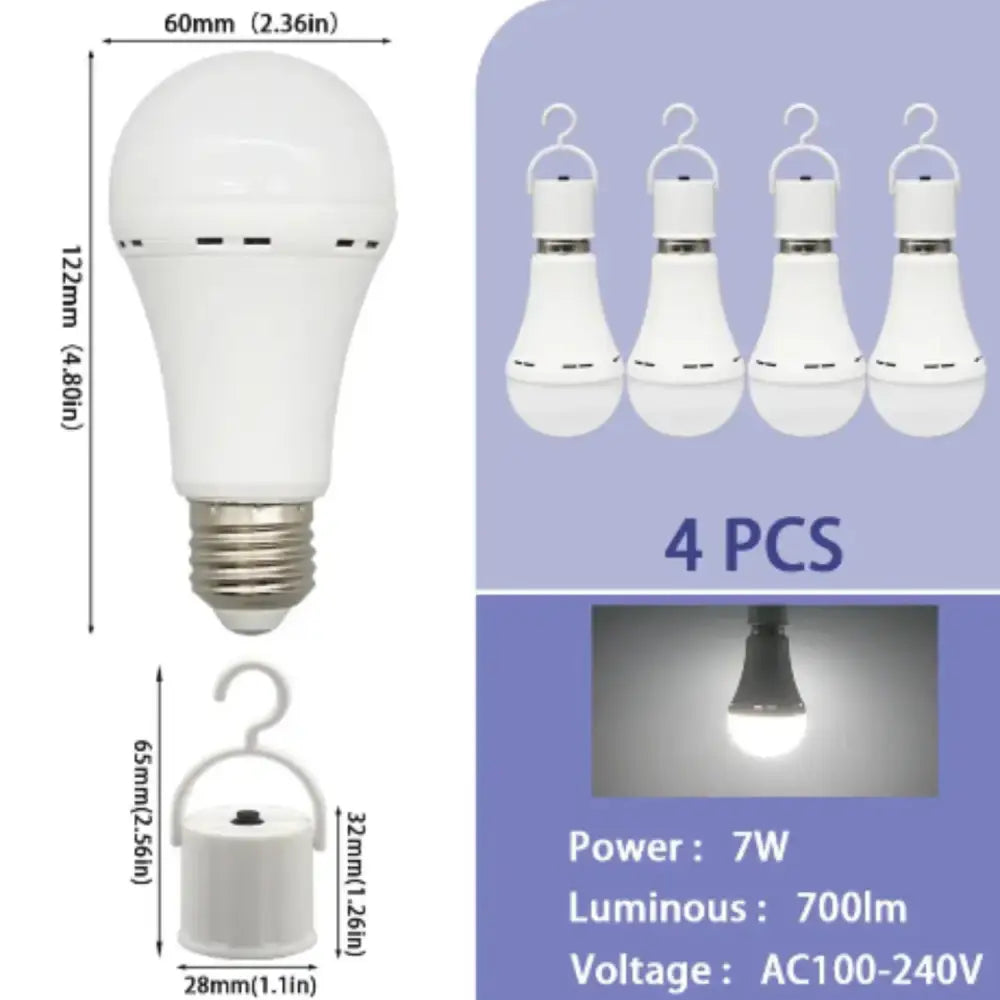 Emergency Light Bulb – Cool White, 1500mAh, 7W Habicare