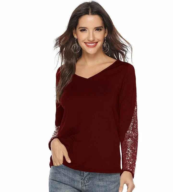 Women's European Glam Sequin Top