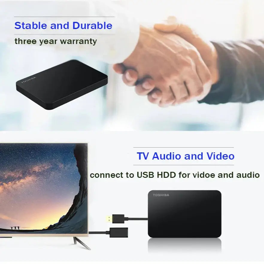 External Hard Drive (500GB–2TB) USB 3.0 Habicare