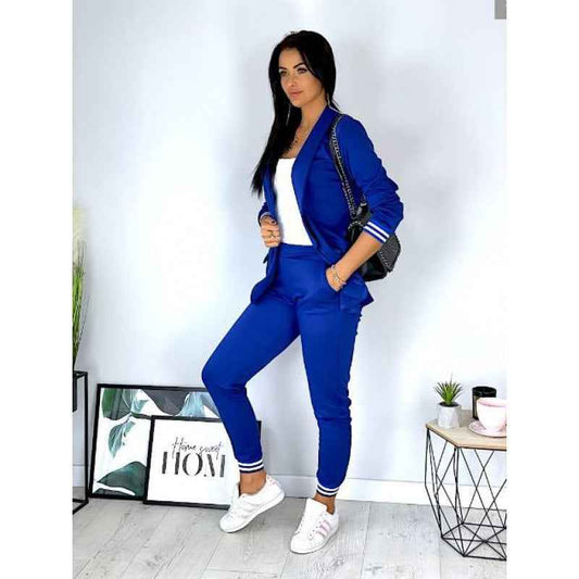 Casual Long Sleeve Blazer and Trousers Set