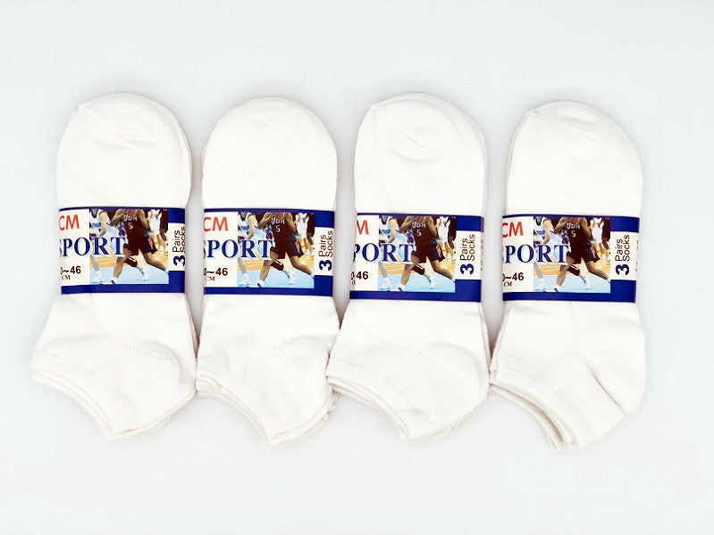 (60 Pairs) Thin Ankle Socks - WHITE - M7-11/ W8-12 dealonline.co.nz