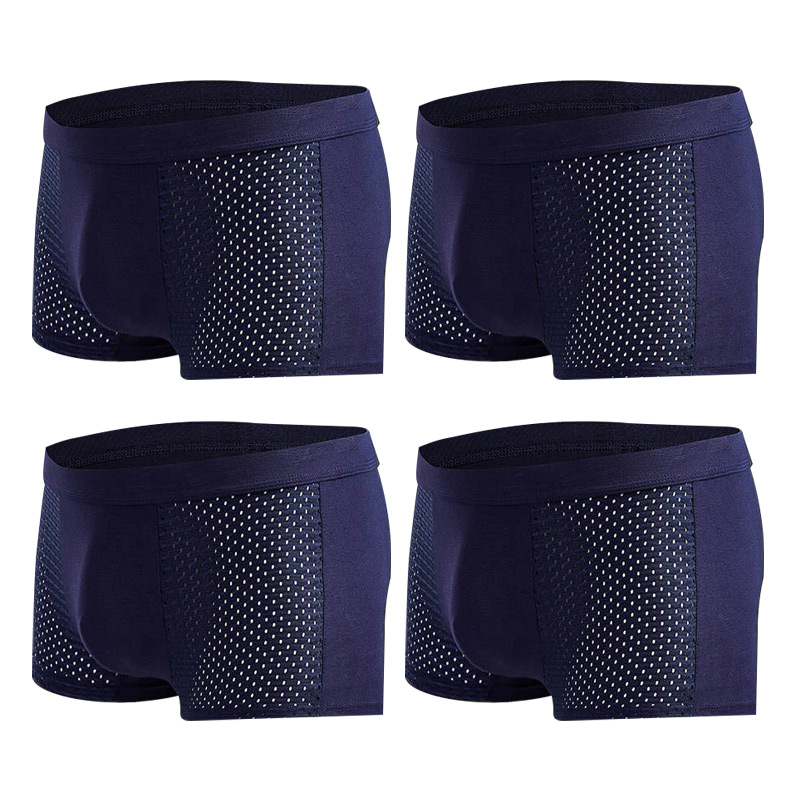 Men's Modal Boxer Shorts — Breathable Mesh Mid-Waist Underwear | Single & 4-Pack