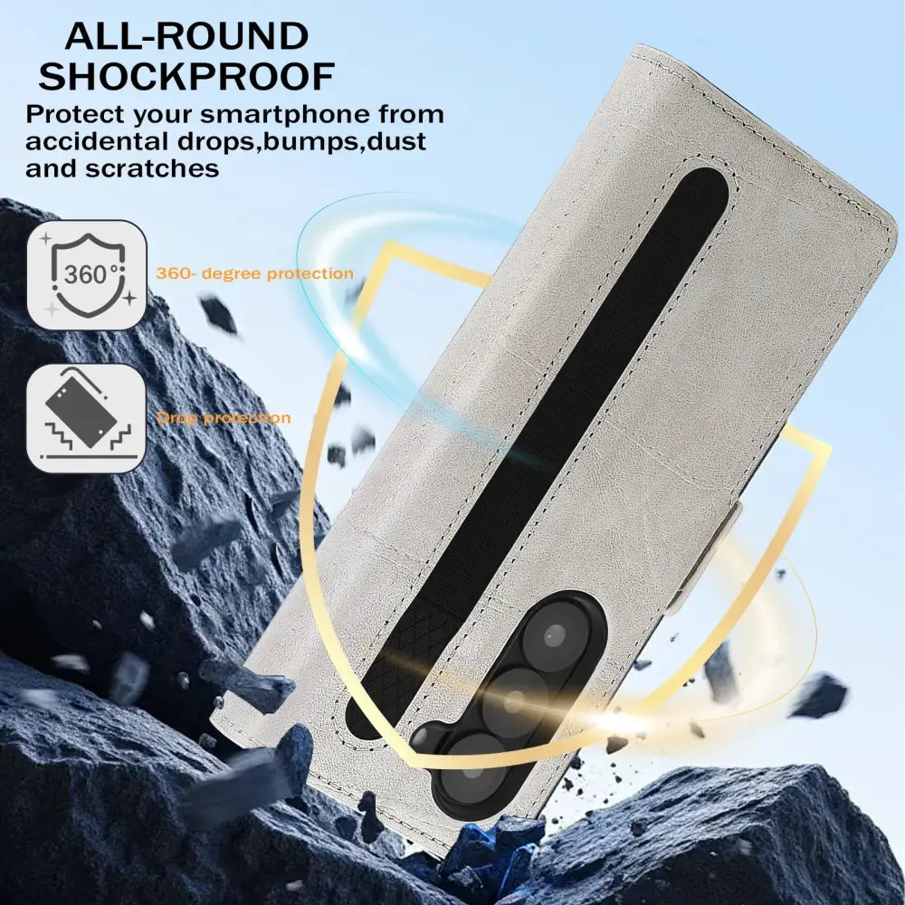 Flip Leather Phone Case for the Samsung Galaxy Z Fold7 (2 colours available) Habicare