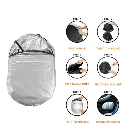 Folding Car Windshield Sunshade Anti-UV Visor (2 sizes available) Habicare