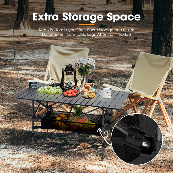 Folding Camping Table – Adjustable Portable Outdoor Table-95cm ECOTREK