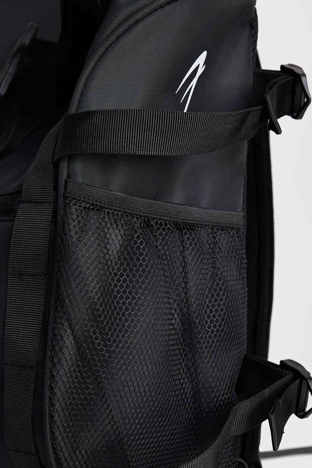 Fuaark Nz Core Black Backpack Bag showing a sleek, stylish design with multiple compartments for everyday use.