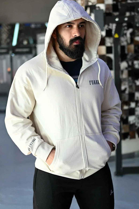 Oversized beige jacket from Fuaark Nz, cozy coat with a relaxed fit and stylish design, perfect for casual winter wear.